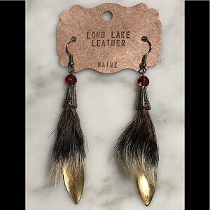 Long Lake Maine Handmade Leather Earrings